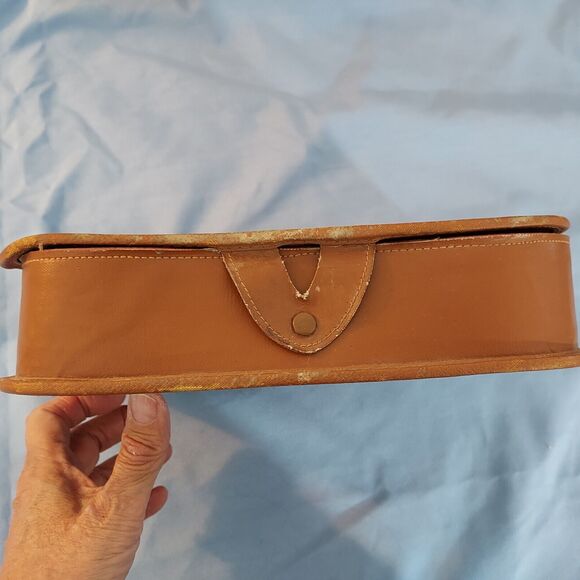 1950s Men’s Vintage Embossed Western Leather Vanity Kit Grooming Travel Case - Picture 5 of 13